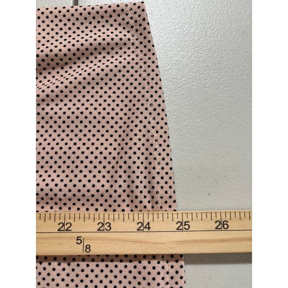 Adrianna Papell Women Large Pink Polka Dot Ruffle Hem Long Sleeve Top Blouse - Picture 7 of 11